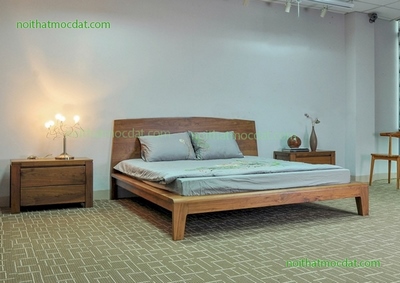 Giường ngủ gỗ óc chó ms 001 - Thiết kế thi công
