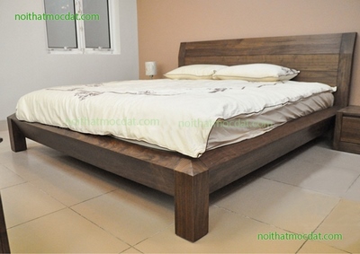 Giường ngủ gỗ óc chó ms 09 - Thiết kế thi công