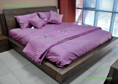 Giường ngủ gỗ óc chó ms 10 - Thiết kế thi công