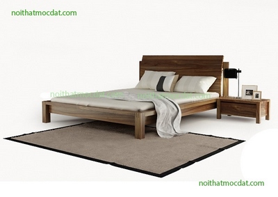 Giường ngủ gỗ óc chó ms 12 - Thiết kế thi công