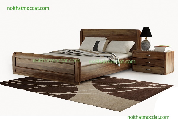 Giường ngủ gỗ óc chó ms 13 - Thiết kế thi công