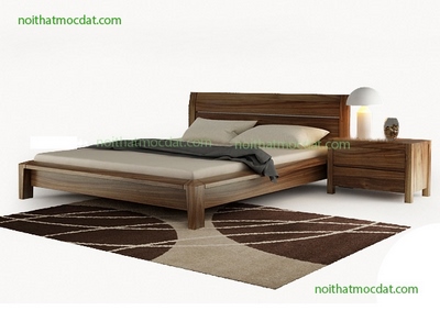 Giường ngủ gỗ óc chó ms 15 - Thiết kế thi công