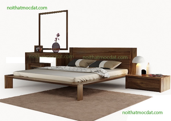 Giường ngủ gỗ óc chó ms 16 - Thiết kế thi công