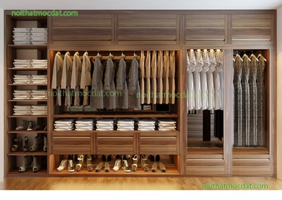 Tủ quần áo gỗ óc chó ms 03 -Thiết kế thi công