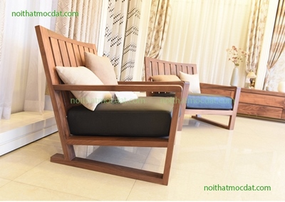 Ghế sofa gỗ óc chó ms 01-Thiết kế thi công