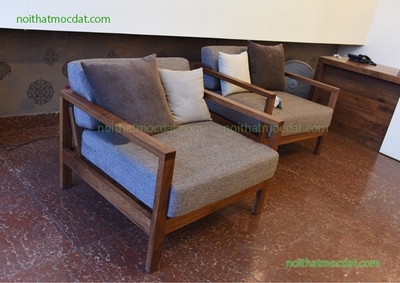 Ghế sofa gỗ óc chó ms 04-Thiết kế thi công
